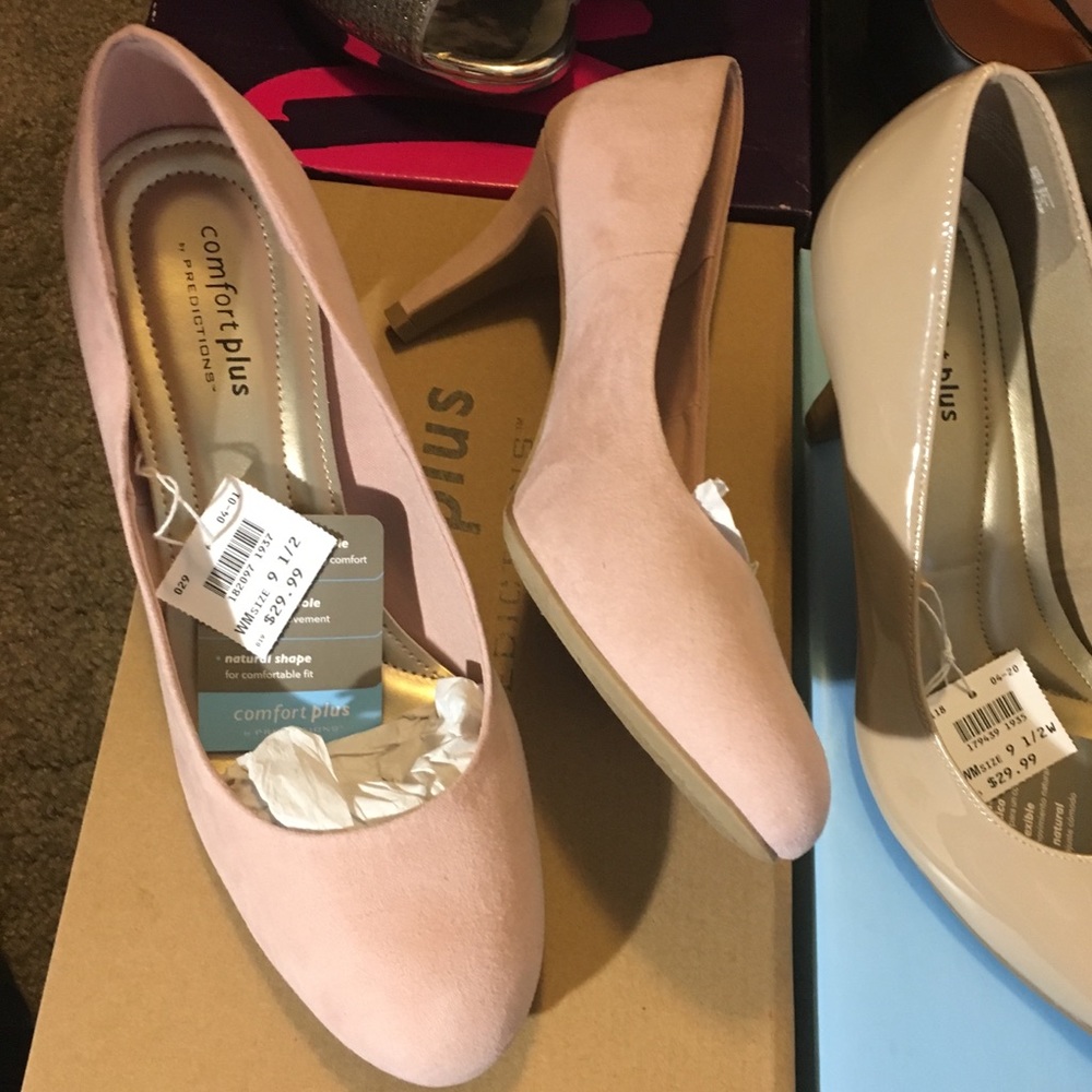 Light Pink Suede Heels